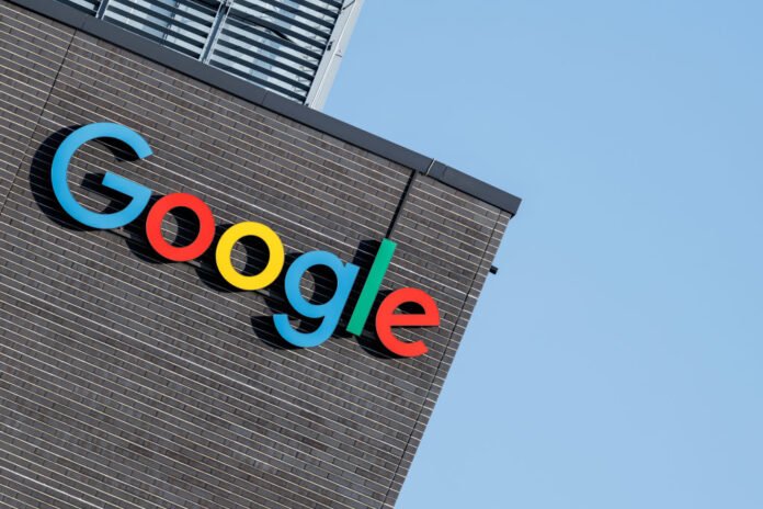 The Google logo and lettering can be seen on the facade of the company's Munich headquarters.