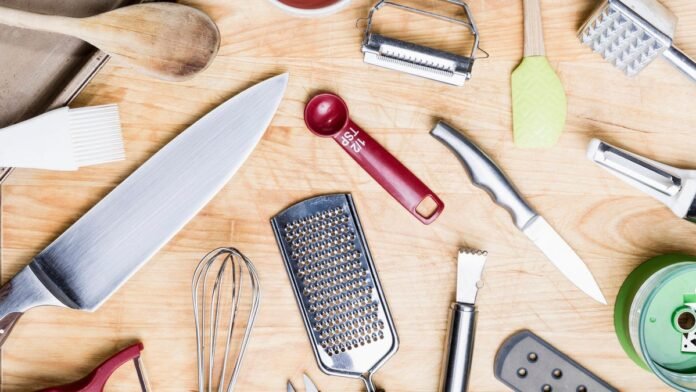 various kitchen tools on counter
