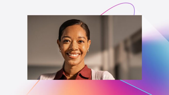 A woman smiling at the camera